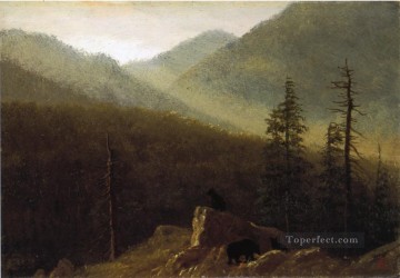 地味なシーン Painting - 荒野の熊たち アルバート・ビアシュタット